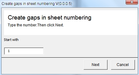 Gap in sheet numbering